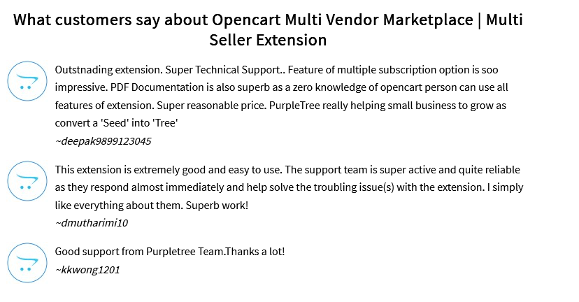 Official Reviews at OpenCart Marketplace
