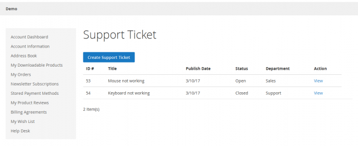 Magento Support Help Desk Extension